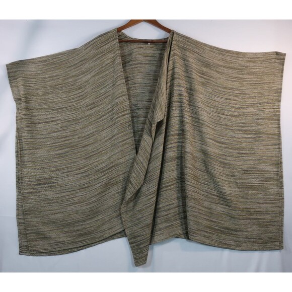 Eskandar Green Multi Striped Cotton Linen Kimono Coat Jacket Size 0 Lagenlook - Picture 8 of 16